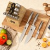 14-Piece Knife Set with Natural Wood Block, Stainless Steel Kitchen