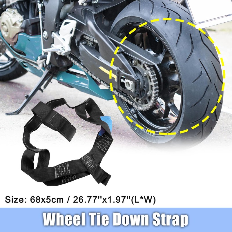 X AUTOHAUX 1 Pcs Rear Wheel Transport Tie Down Strap
