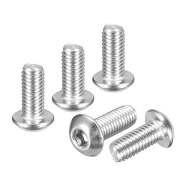 DTGN #10-32x1/2" Button Head Socket Cap Screws - 50Pack - Good for Road Bicycle, Mountain Bike, Auto, Motorcycle - 304 Stainless Steel Whitewashed - Hex Socket Drive Fasteners