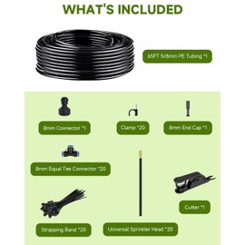 Drip Irrigation System for Watering Garden: 65FT 360° Hydroponic Misting Device Kit with Quick Connector Hose Barbed Accessories for Potted Plants Outdoor Indoor Greenhouse Raised Beds