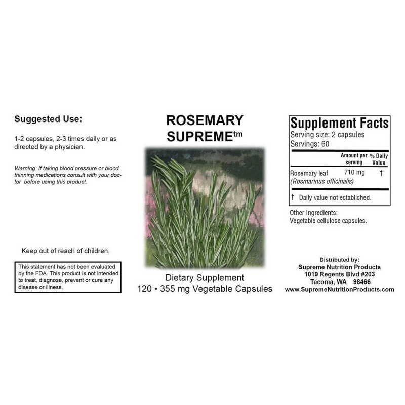 Rosemary Supreme (Supreme Nutrition) Helps Inflammation, Brain, Excess Estrogen