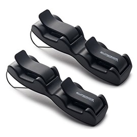 Double Sunglasses-Glasses Holder for Sun Visor / Air Vent -- Conveniently Holds 2 Pairs of Sunglasses -- By Superior Essentials (2 Pack)
