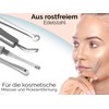 Comedone squeezer blackhead remover set made of stainless steel