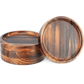 Posavasos de madera para bebidas - Juego de posavasos de madera natural para vasos de bebida, proteccin de mesa para cualquier tipo de mesa, juego de 