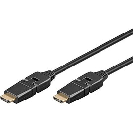 Goobay 31913 High Speed HDMI Cable with Ethernet, Gold-plated, Black, 6.5 mm Diameter, 1 m Cable Length