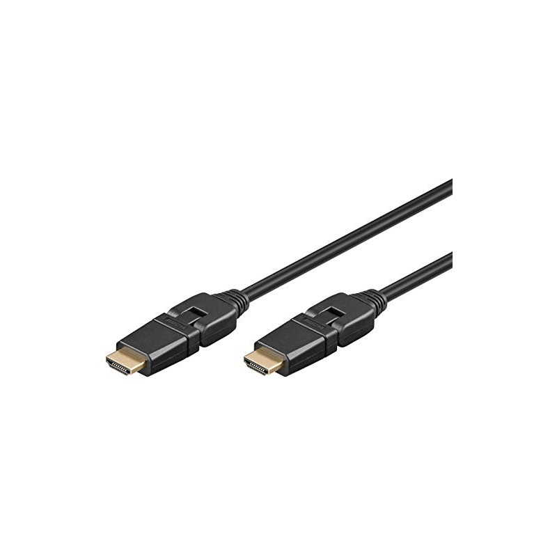 Goobay 31913 High Speed HDMI Cable with Ethernet, Gold-plated, Black,