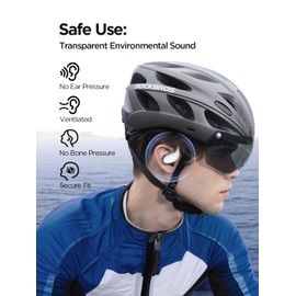 1MORE S51 Open Ear Headphones, Ultra-Lightweight Design, Secure Fit, Open Ear Earbuds Wireless Bluetooth, 40H Playtime, Bass More+ Technology, IPX5 Waterproof, Clear Calls, Game Mode - White