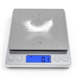 OGWAI Rechargeable Digital Food Scale with Gram and Ounce, Measuring Range 0.1g/3kg(6.6lb), Smart Kitchen Scale for Food, Baking, Cooking, Sourdough Bread, Weight Loss - Small Kitchen Gadget Product