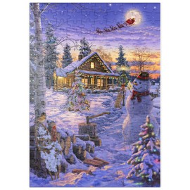 MyPuzzle Snowman Welcomes Santa Claus - Premium 200 Piece Puzzle - MyPuzzle Special Collection by Puzzle Galaxy