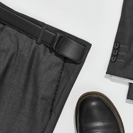 Belts Men,BOSTANTEN Mens Belts Leather Ratchet Belt Adjustable Dress Belt with Click Sliding Buckle Black