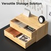 Neando Bamboo Desk Organizer with 2 Drawers, Wooden Countertop Drawers