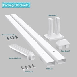 Coarbor 36" High PVC Posts Vinyl Picket Fence Post for Decorative Fence PVC Fence column Accessories for Yard, Dogs, Animal Barrier, Outdoor, Garden
