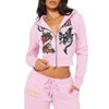 Glitrandi Womens 2 Piece Outfits Fashion Print Cropped Hoodies Jacket