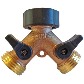 The World’s Best 2-Way Garden Hose Y Connector with Shut-Off Valves