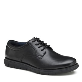 Johnston & Murphy Big Kid Holden Plain Toe Boys Dress Casual Lace-Up Shoe, Black Full Grain, 13