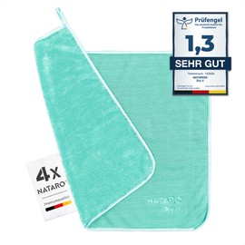 NATARO® Pack of 4 Fast Dry It Premium Drying Towels for Shower Cubicle, Car, Household, Camping - The Original - Extra Absorbent Microfibre Cloth, Lint-Free, Scratch-Free, Extreme Water Absorption, 40