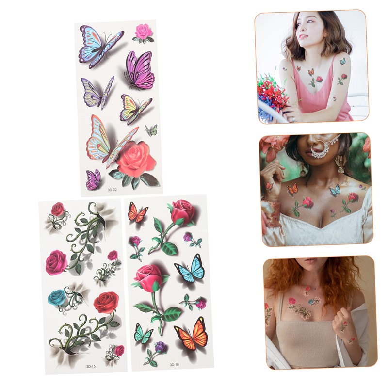 CAXUSD 9 Sheets Butterfly Stickers Waterproof Temporary Decals Decorative Sticker