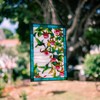 VEWOGARDEN W10xH15 inch Hummingbird Stained Glass Window Hangings, Suncatcher Panel