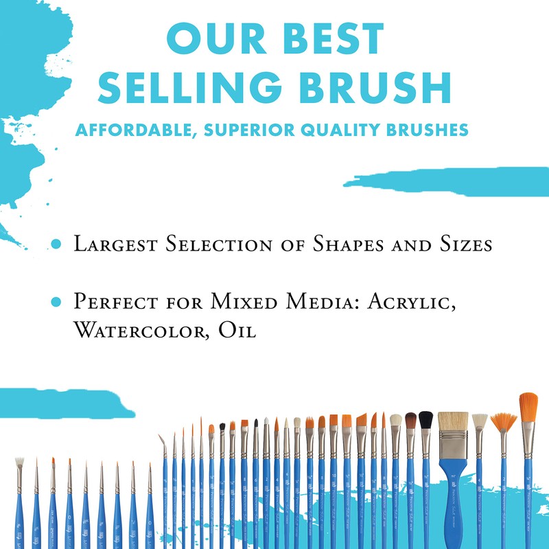 Princeton 3750FB-8 Select Artiste Filbert Paintbrush, Synthetic, Size 8, Multicolor
