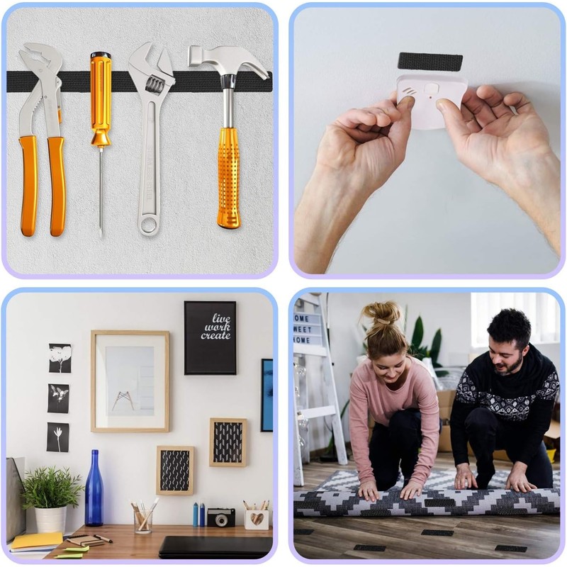 Adhoklop 24 Sets 1x4 inch Hook and Loop Strips with