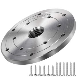 HAowosi 6" Steel Wood Lathe Faceplate,Faceplate for Wood Lathe,Lathe Face Plate Fit for 1-1/4" x 8TPI Spindle with Screwchuck