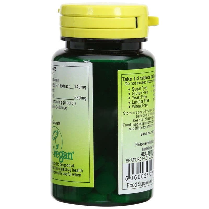 Health Plus Ginger Root 550mg Digestive Health Plant Supplement -