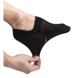 Pro Mountain Thin No Show Socks Men Seamless Wide Toe Box For Health Size L Black 6 Pack Liner Thin Footies Casual Sneakers Loafer Flats US Shoe 9-11