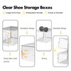 X-Large Shoe Storage Box Fit Size 14, Clear Plastic Stackable
