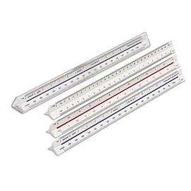 Verulam 300mm triangular scale ruler with engineers metric no.2 scales – Side 1: 1:20 & 1:25, Side 2: 1:33 1/3 & 1:50, Side 3: 1:75 & 1:100