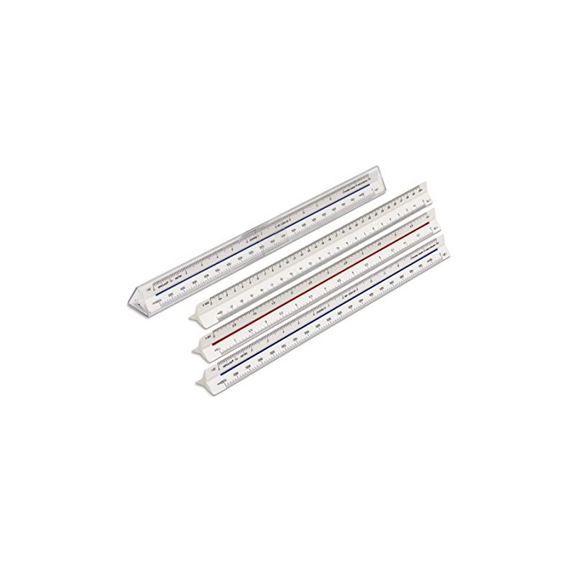 Verulam 300mm triangular scale ruler with engineers metric no.2 scales