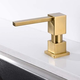Soap Dispenser for Kitchen Sink,Built in Pump Kitchen Sink Dish Soap Dispenser, Gold Kitchen Sink Countertop Soap Dispenser,Refill from The Top Hand Soap Dispenser Pump