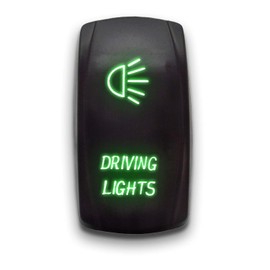 DRIVING LIGHTS - Green - STARK 5-PIN Laser Etched LED Rocker Switch Dual Light - 20A 12V ON/OFF