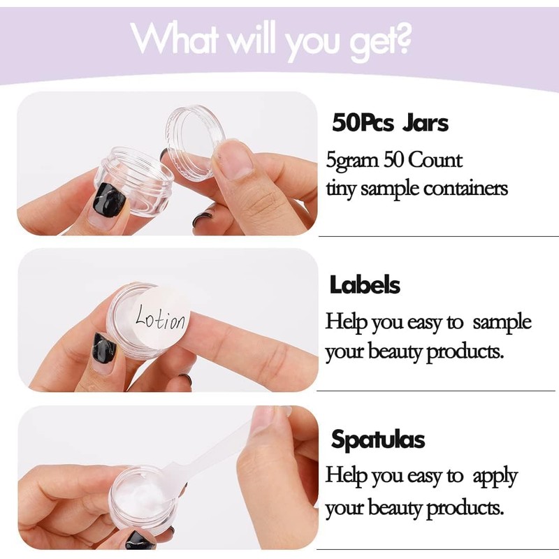 Cream Jars for Filling, Pack of 12 Cosmetic Containers and