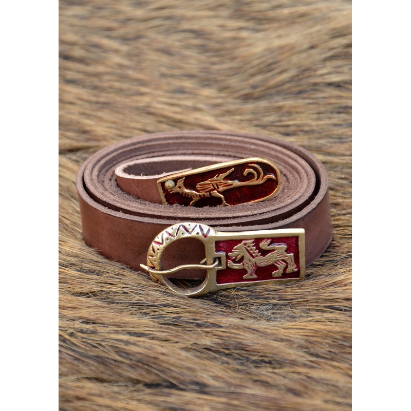 Battle-Merchant Medieval Long Belt with Griffin and Lion Motif -