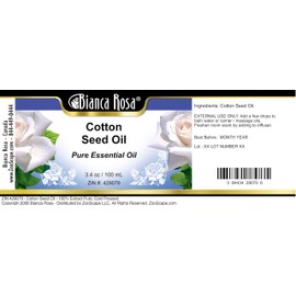 Cotton Seed Oil - 100% Pure, Cold Pressed (3.40 fl oz, ZIN: 429079) - 3 Pack