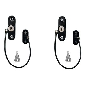 GOSONO Child Safety Locks Window Door Cable Ventilator Kid Lock Baby Security Locking Keyed Opening Restrictor for Baby Protection Prevent Children Falling Window Lock (2PC Black)