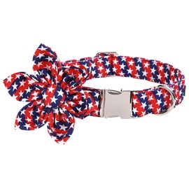 Lionet Paws Dog Collar with Flower, Soft and Comfortable, Adjustable Collar for Small Dogs Girl, Neck 10-16 inches