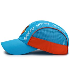 Ducclucc Toddler Baseball Cap for Boys with Mesh Kids Unstructured Adjustable Quick Dry Outdoor Summer Sports Hat (5-10 Years, Aqua Blue)