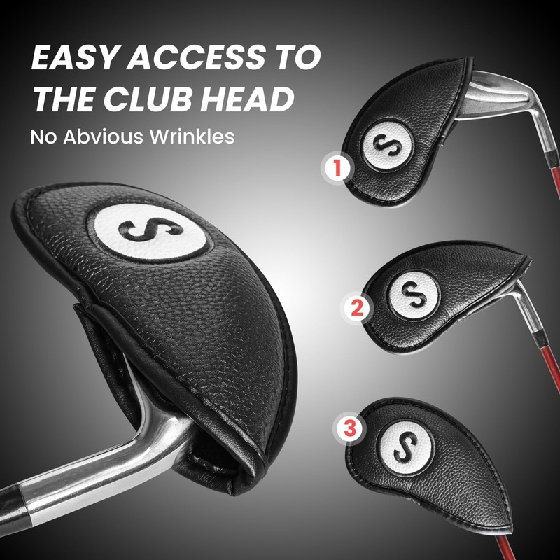 FINGER TEN Golf Club Head Covers for Irons Magnetic Closure
