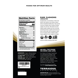 Terrasoul Superfoods Organic Raw Cashews, 2 Lbs, Premium Quality for Snacking, Baking, and Culinary Creations
