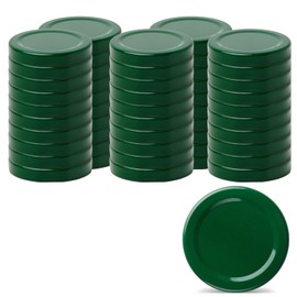 Pullmer 53mm Glass Jar Lids Screw Cap Twist Off Lids (Green, Pack of 50)