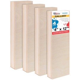 U.S. Art Supply 10" x 20" Birch Wood Paint Pouring Panel Boards, Gallery 1-1/2" Deep Cradle (Pack of 2) - Artist Depth Wooden Wall Canvases - Painting Mixed-Media Craft, Acrylic, Oil, Encaustic