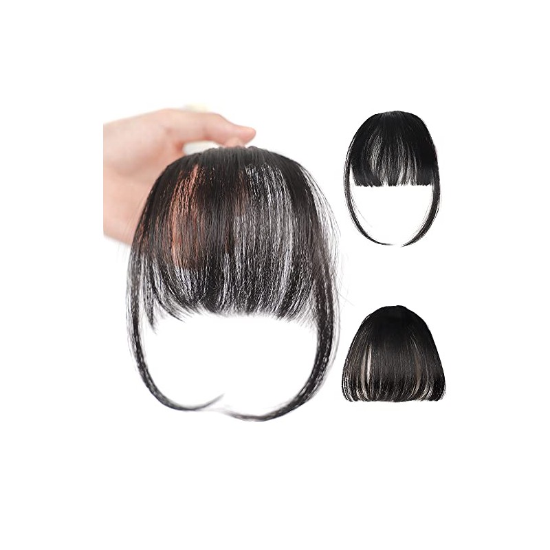 2 Piezas Extensión de Flequillo,Fleco Postizo Cabello Natural, Flequillo de