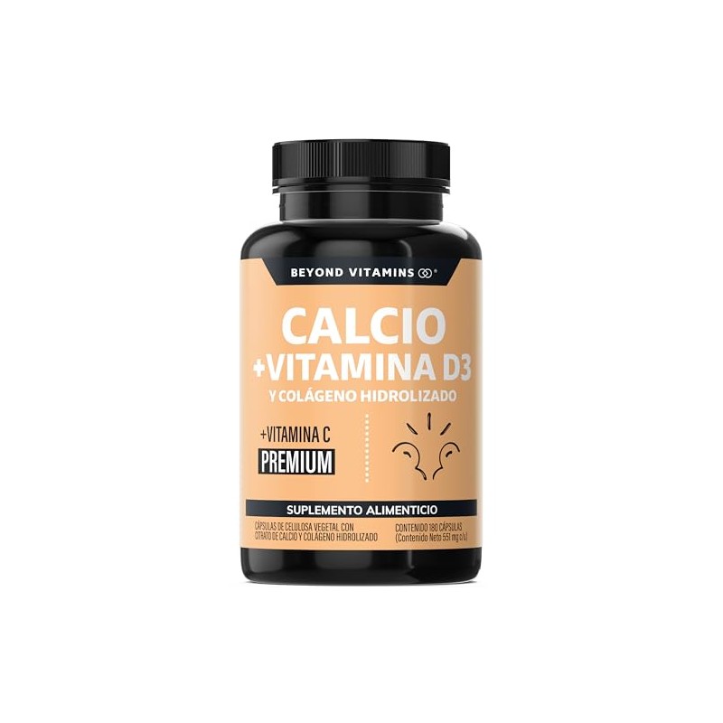 Beyond Vitamins Calcio 1000 Vitamina Potenciado Colágeno Hidrolizado Caltrato 1000mg
