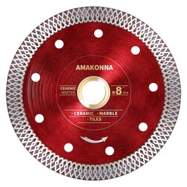 AMAKONNA Diamond Saw Blade,Diamond Blade 8 Inch,Dry/Wet Cutting Tile, Concrete,Marble