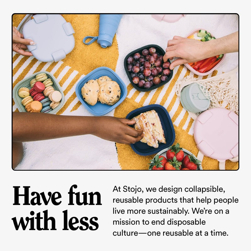 STOJO Botella de agua plegable – morado lila, 592 ml,