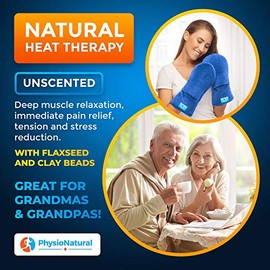 PhysioNatural - Manoplas de Terapia para Microondas con Linaza – Terapia de Calor Húmedo para Alivio de Manos y Dedos en Casos de Articul...