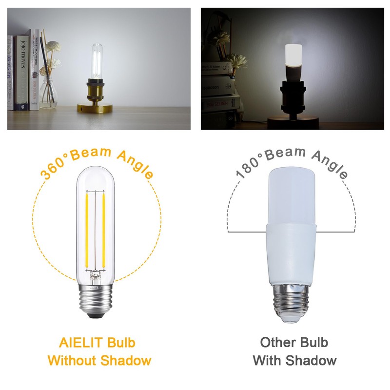 AIELIT Dimmable T10 LED Bulbs, 5000K Daylight T30 LED Tubular