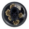 Black Skull with Gold Rose 4Pack of Kitchen Cabinet Knobs