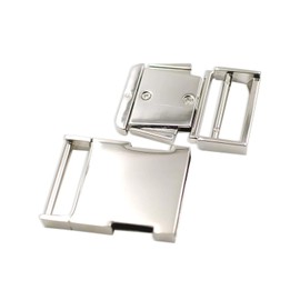 Trimming Shop Quick Double Side Release Metal Buckles Adjustable Strap Buckle for Pet Collars, Bags, Backpacks, Camping Accessories, Luggage, Silver, 30mm, 10pcs